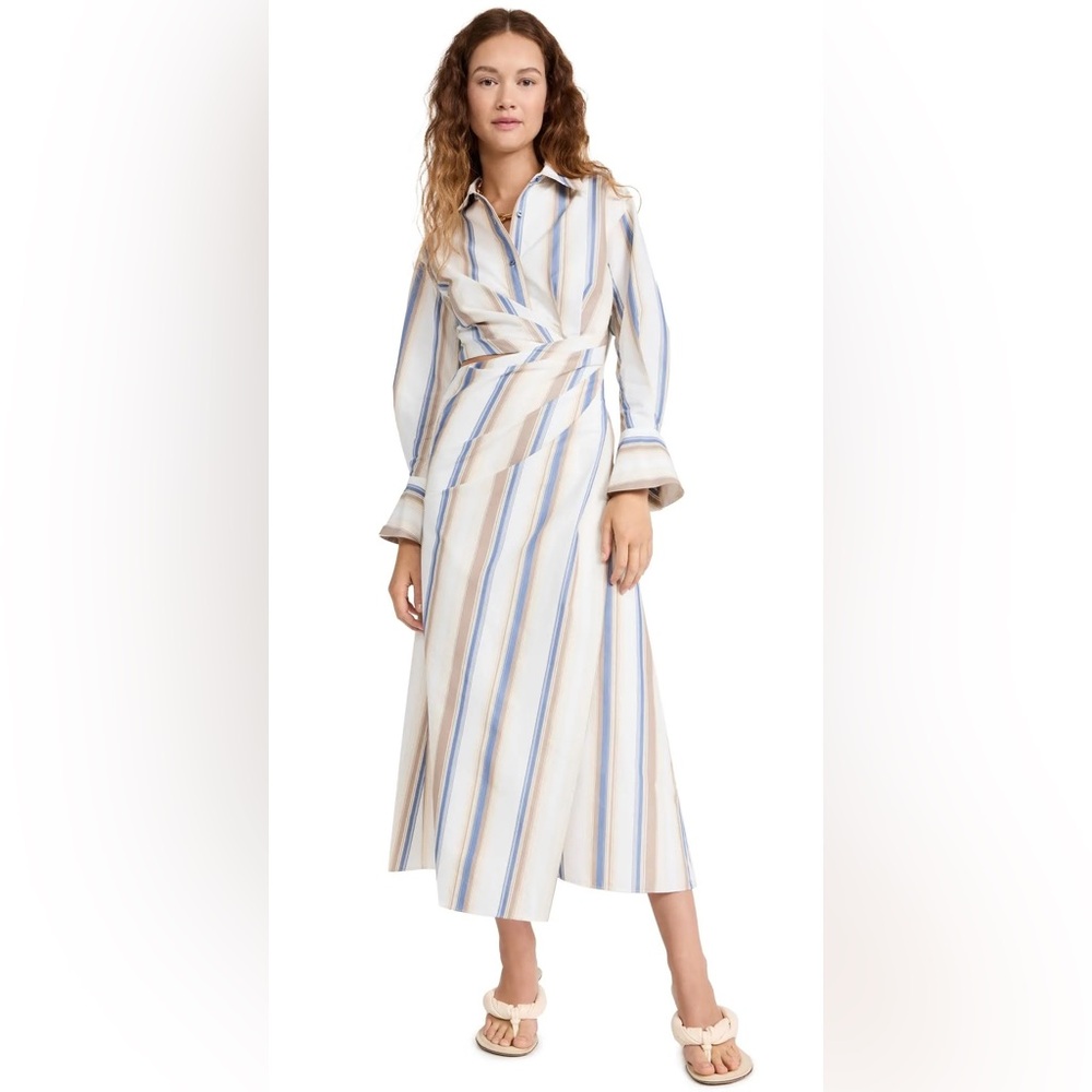 Jonathan Simkhai Marge Stripe Midi Dress, Size 0